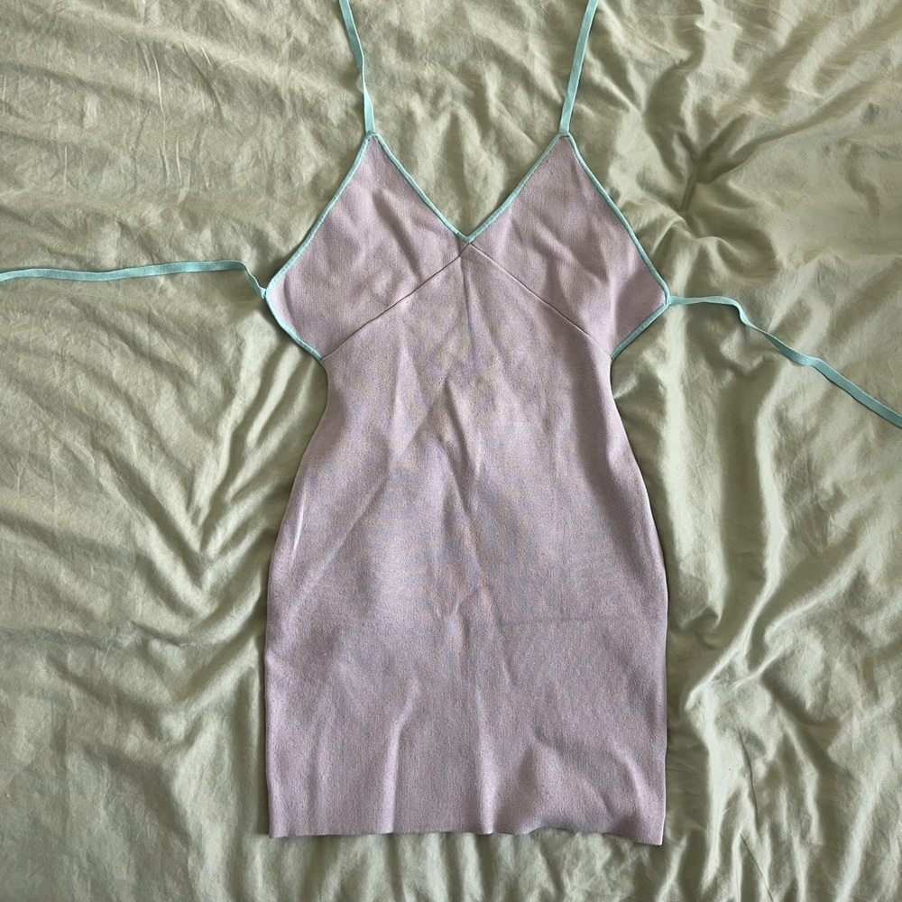 White Fox Lavender tie mini dress size medium